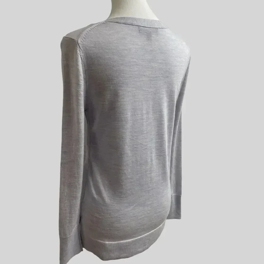 Banana Republic Extra Fine Merino Wool Crewneck Sweater. Womens Small. Blue grey